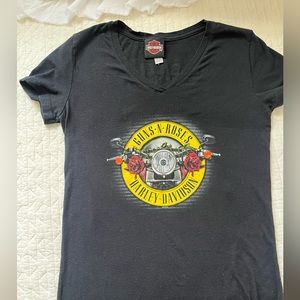 Harley Davidson Guns and Roses t-shirt